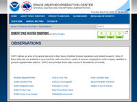 Lien vers le site Space Weather Prediction Center