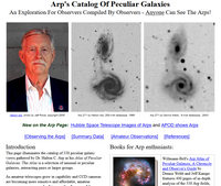 Lien vers le site Arp's Catalog Of Peculiar Galaxies